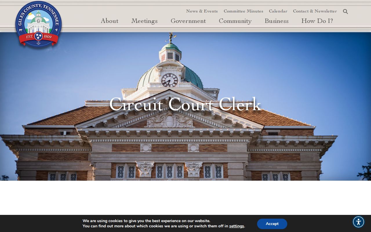 Giles County Circuit Court Clerk records and contact page